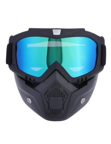 Sports Ski Snowboard Cycling Face Mask with Detachable Eye Glasses Colorful