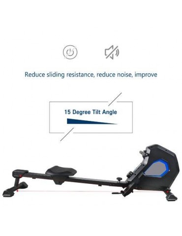 Foldable Magnetic Rower Rowing Machine with 8 Resistance for Full Body Exercise