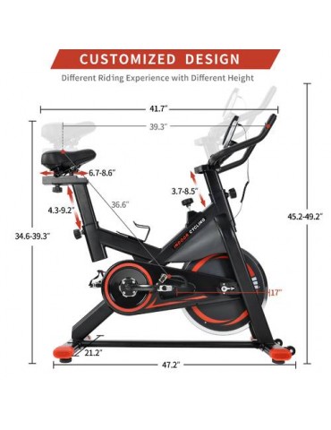 Flywheel Silent Belt Drive Indoor Cycle Bike with Leather Resistance Pad