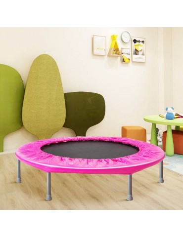 38 Inch Fitness Bungee Trampoline Exercise Rebounder With Removable Pad Pink