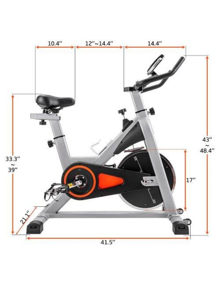 Indoor Cycling Bike Stationary Belt Driven Smooth Exercise Bike + LCD Monitor